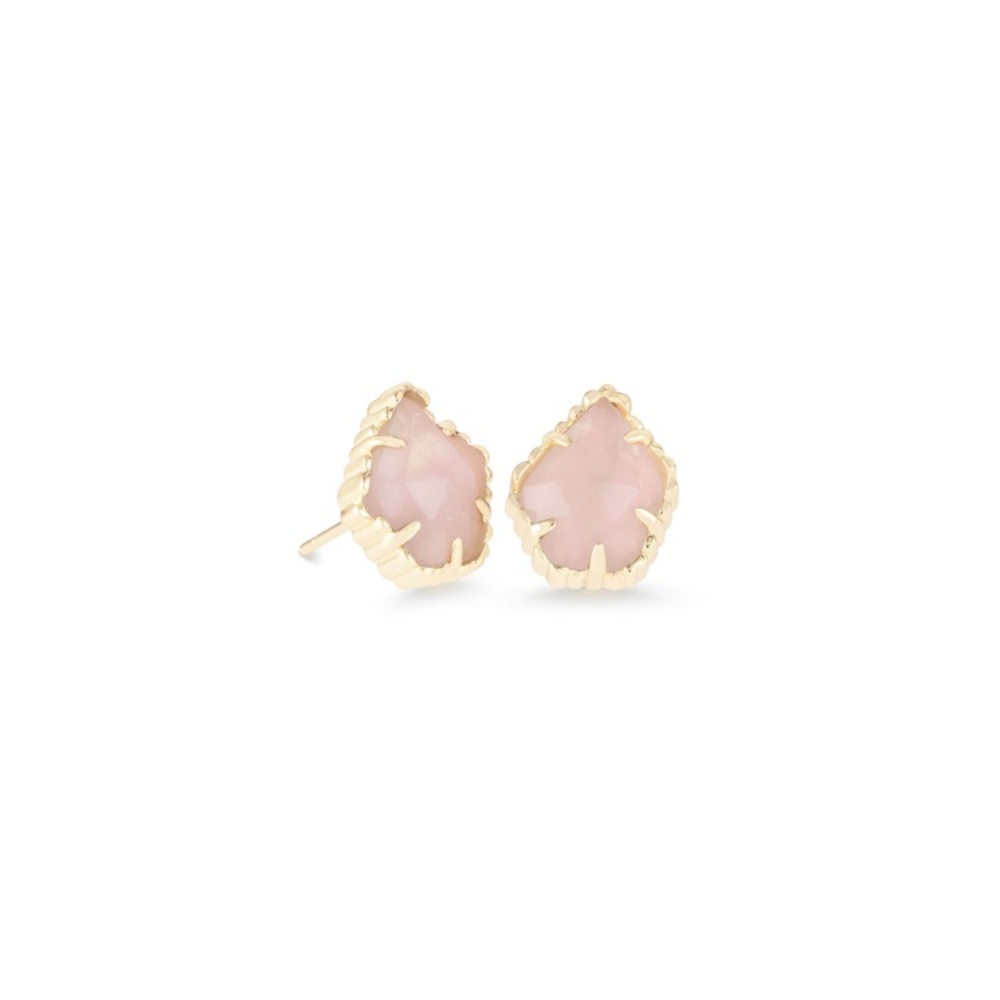NWOT Kendra Scott Rose Quartz, gold Tessa earrings